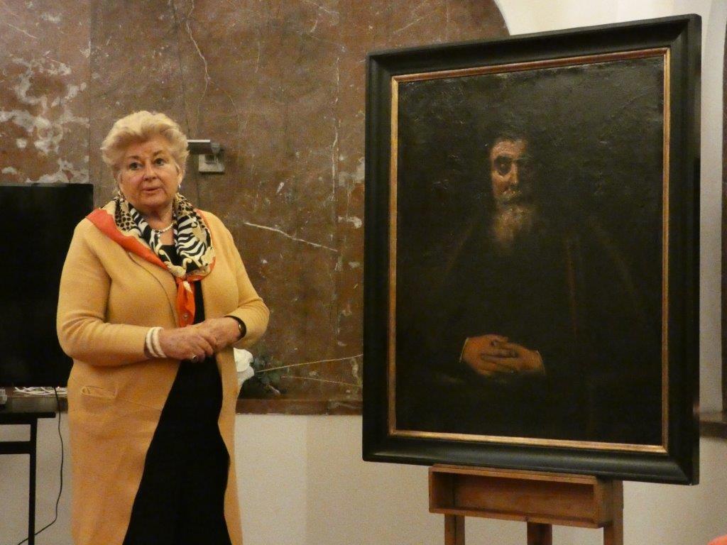 De presentatie van de gerestaureerde 19e eeuwse kopie van het Rembrandtportret van Comenius (April 2019, Het Comenius Mausoleum Naarden).