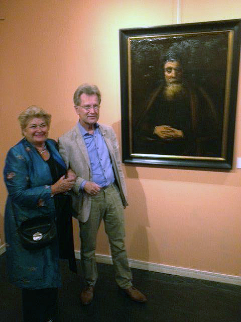 De 2 conservatoren  voor het portret van Comenius door Rembrandt.